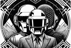 daft punk band from top to bottom tattoo idea