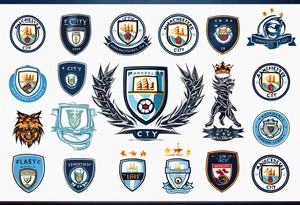 modified Manchester City football club logo or crest with creative background tattoo idea