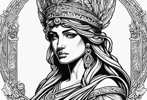 Themis greek goddess previous generations small fine line tattoo idea