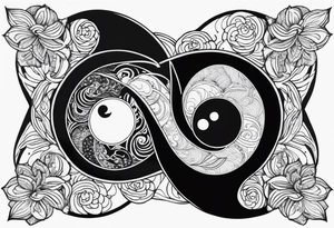 Lo Ying yang formato da carpe in uno sfondo che rappresenta luniverso tattoo idea