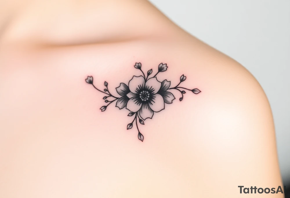 January December July birth flower infinity sign jayden maya tattoo idea