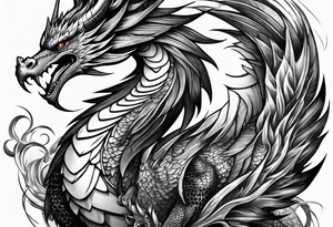 phoenix fighting dragon tattoo idea