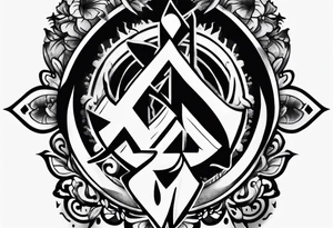 Forearm symbol of war and peace tattoo idea