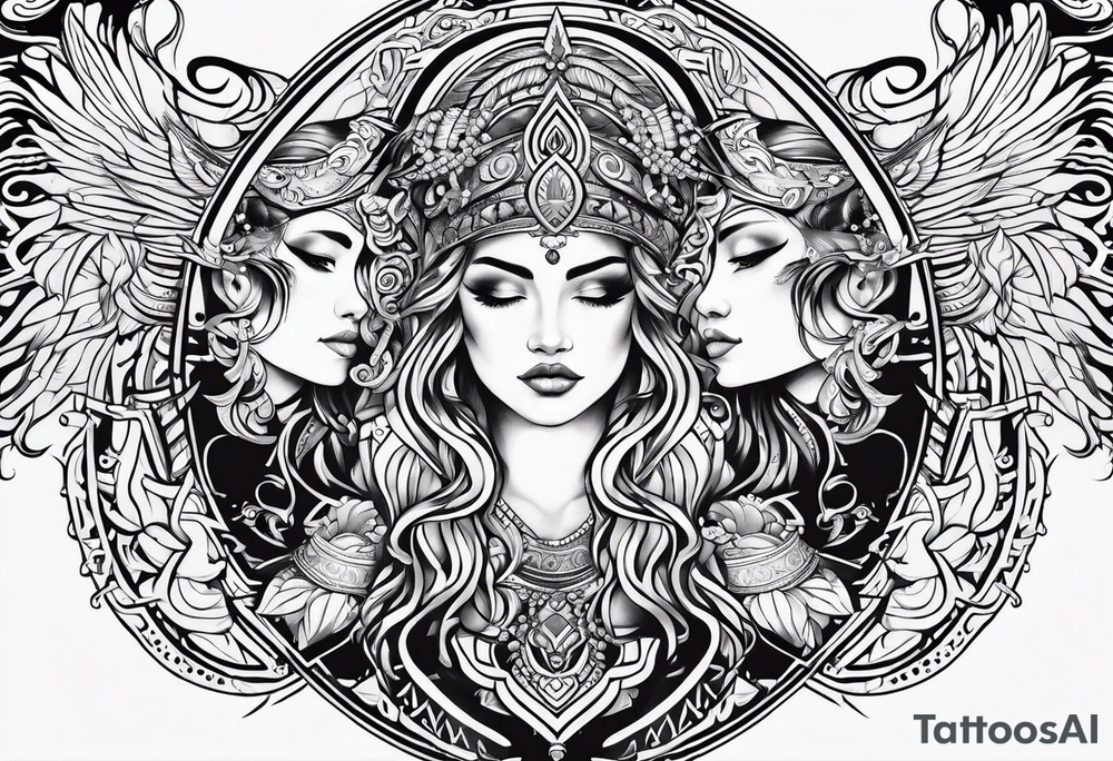 Gemini tribal tattoo idea