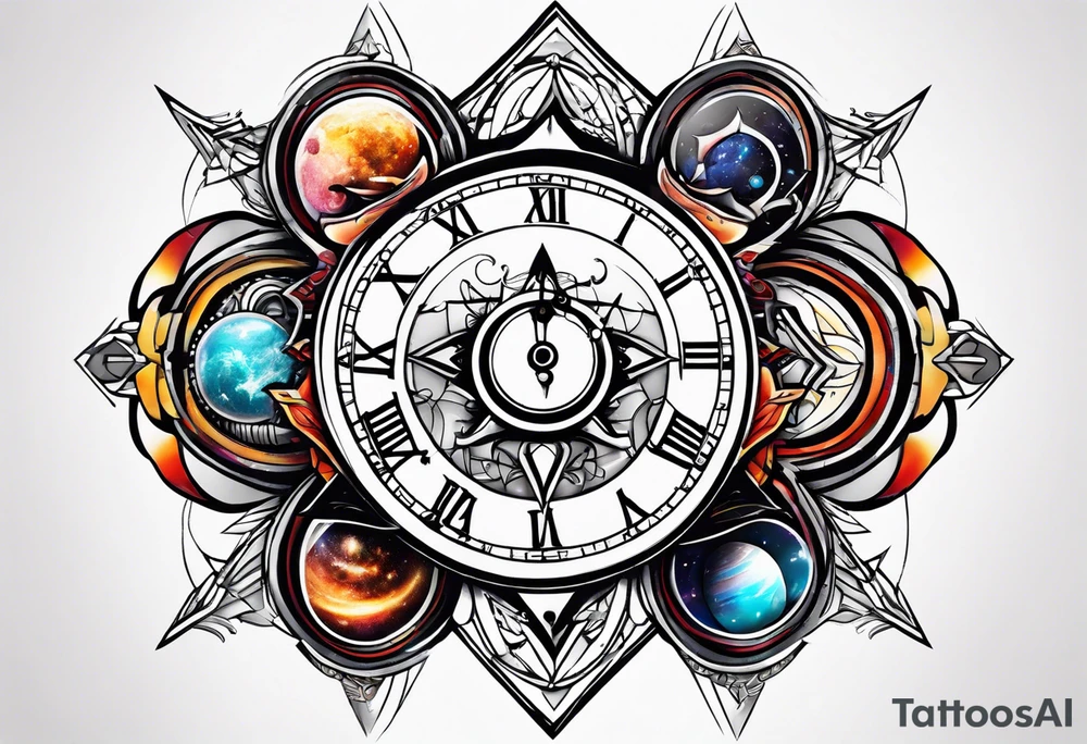 time and space tattoo idea