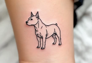 Minimalist Staffbull Line Art
Clean single-line outline forming the silhouette of a standing Staffbull. Black ink only, perfect for a small wrist or ankle tattoo. tattoo idea