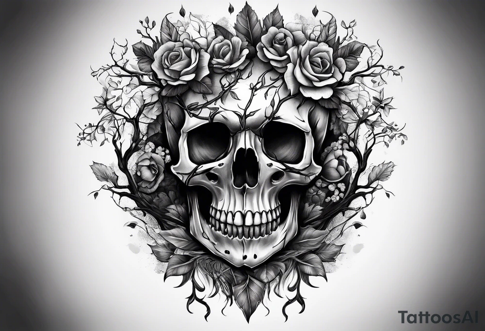 Tree skull tattoo idea