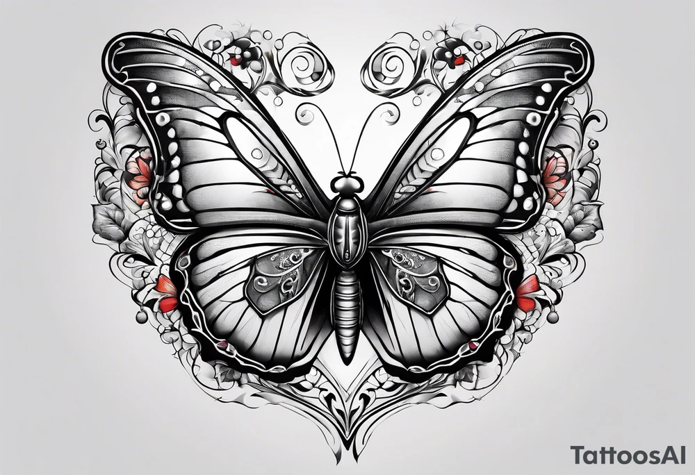 butterfly makes a heart tattoo idea