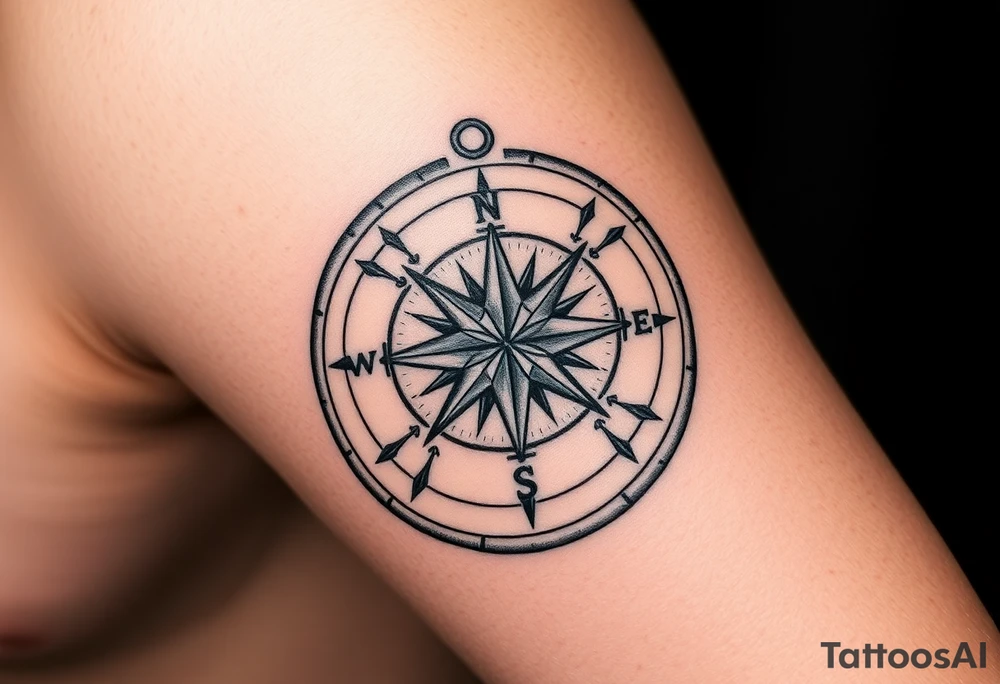 Rustic western compass 
with 2 unique ideas representing my children a boy and a girl named Knox and Jonesie tattoo idea