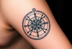 Rustic western compass 
with 2 unique ideas representing my children a boy and a girl named Knox and Jonesie tattoo idea