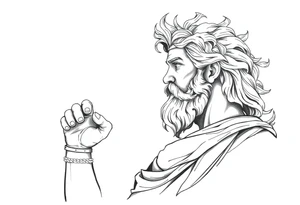 GREEK GOD LOOKING OVER HIS EMPIRE tattoo idea