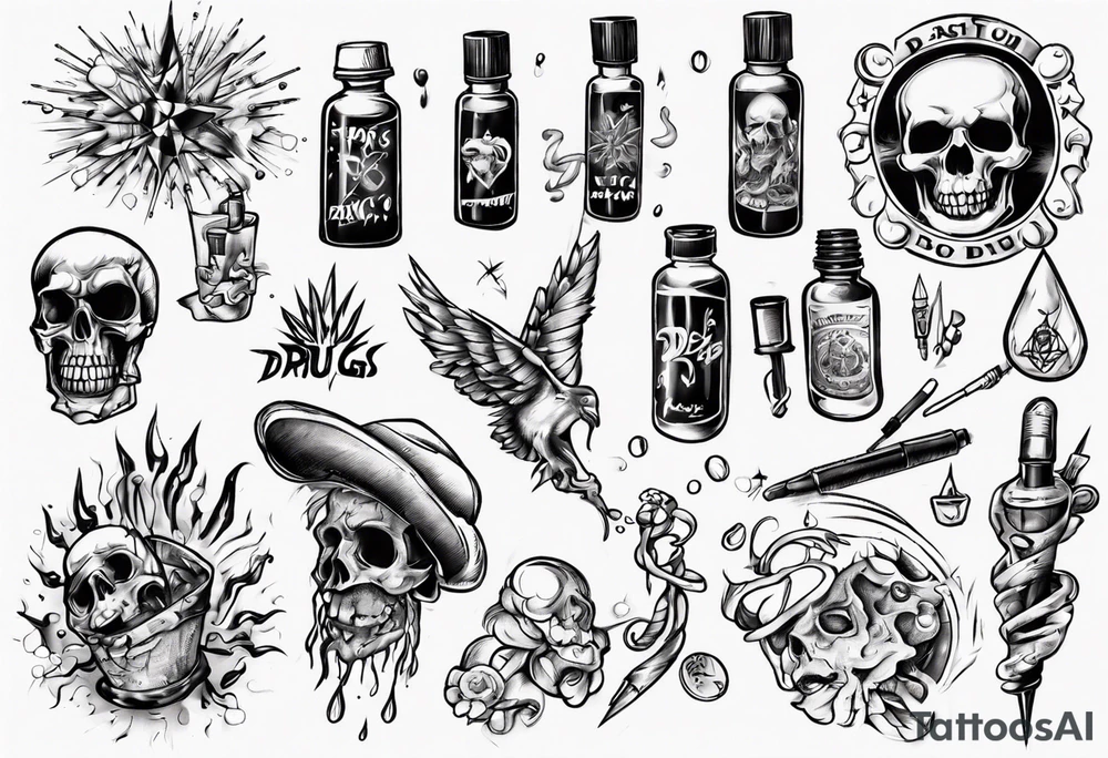 drugs addiction tattoo idea