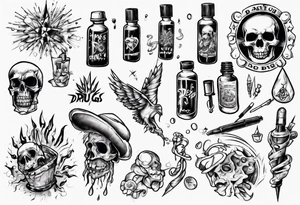 drugs addiction tattoo idea