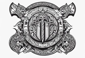 Valhalla viking 
Sword shield tattoo idea