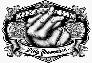 letters "pinky promise" in tattoo style lettering tattoo idea