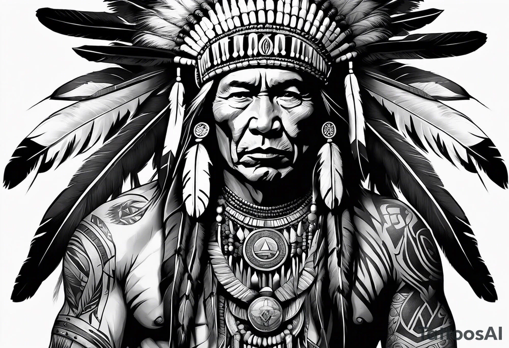 Native American war chief tattoo idea