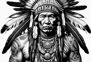 Native American war chief tattoo idea