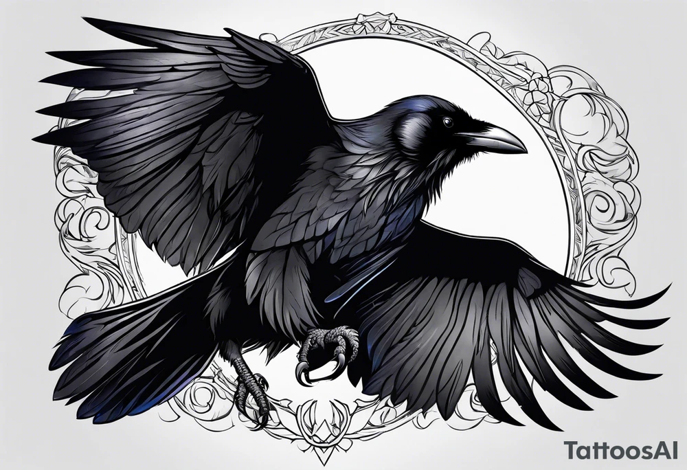 Raven tattoo idea