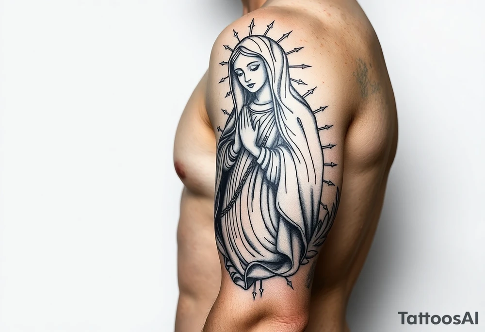 Religious Chicano Virgin Mary tattoo idea