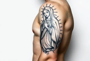 Religious Chicano Virgin Mary tattoo idea
