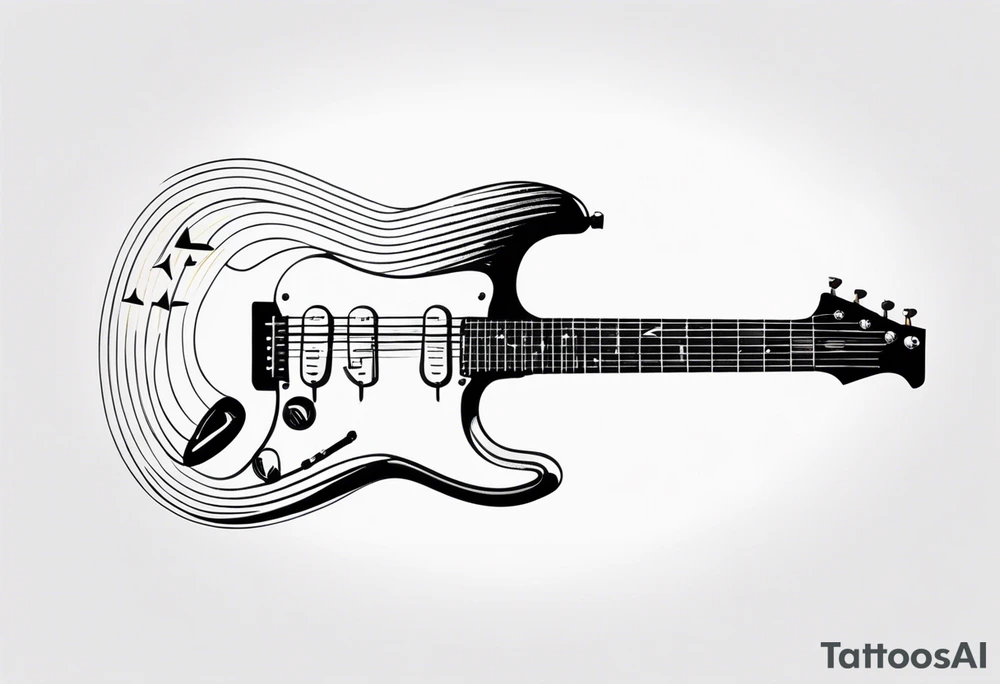 electric guitar made out of waveforms tattoo idea