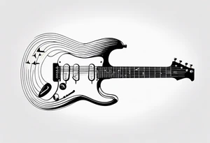 electric guitar made out of waveforms tattoo idea