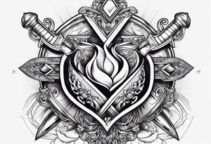 Sacred heart of marry with swords and Cancer ribbon chest tattoo tattoo idea