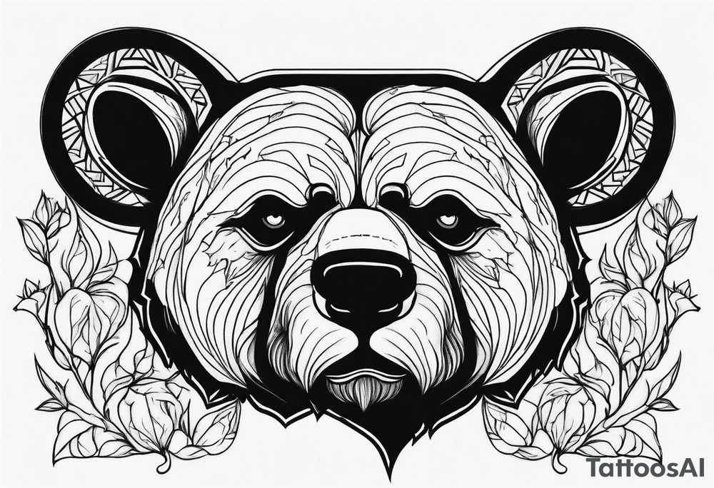 bear face scary tattoo idea
