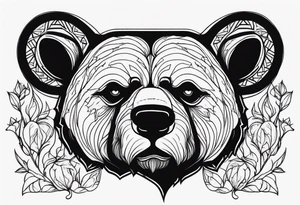bear face scary tattoo idea