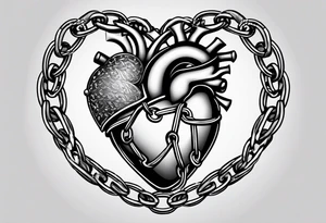Heart wrapped in chains tattoo idea