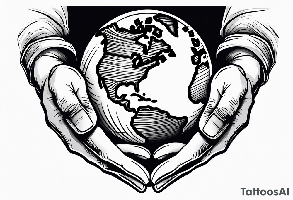Strong hands holding the earth 🌎 tattoo idea