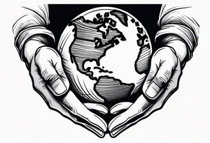 Strong hands holding the earth 🌎 tattoo idea
