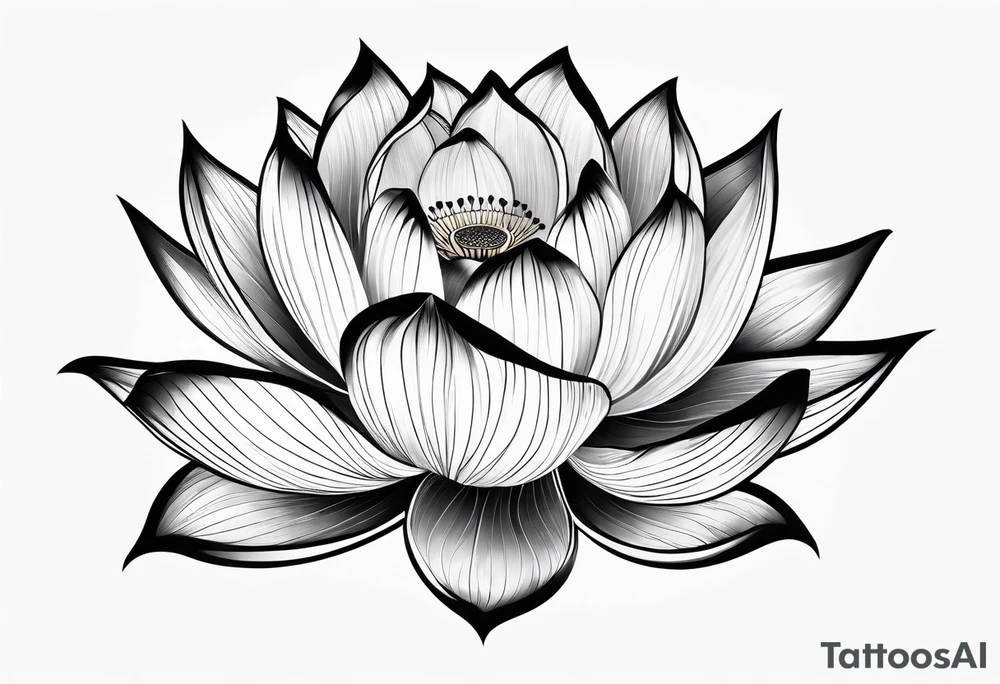 lotus flower in japanese tattoo style portrait tattoo idea