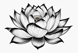 lotus flower in japanese tattoo style portrait tattoo idea