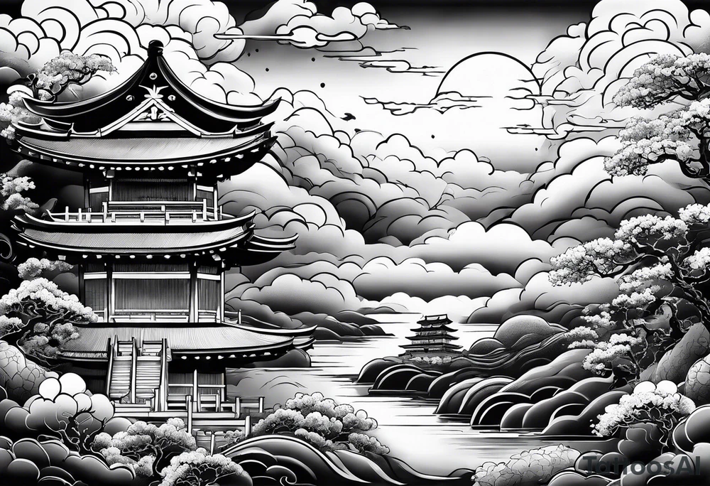 thick clouds japanese sleeve tattoo tattoo idea