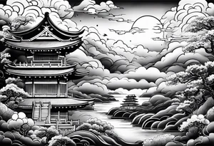 thick clouds japanese sleeve tattoo tattoo idea
