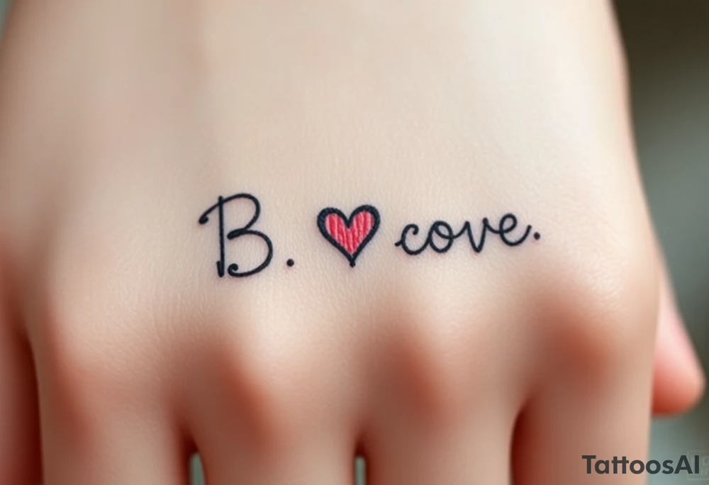 B with a heart tattoo idea