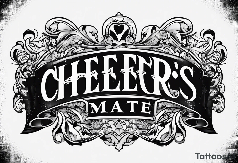 Cheers Mate text, armband +Cancer Ribbon tattoo idea