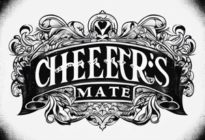 Cheers Mate text, armband +Cancer Ribbon tattoo idea