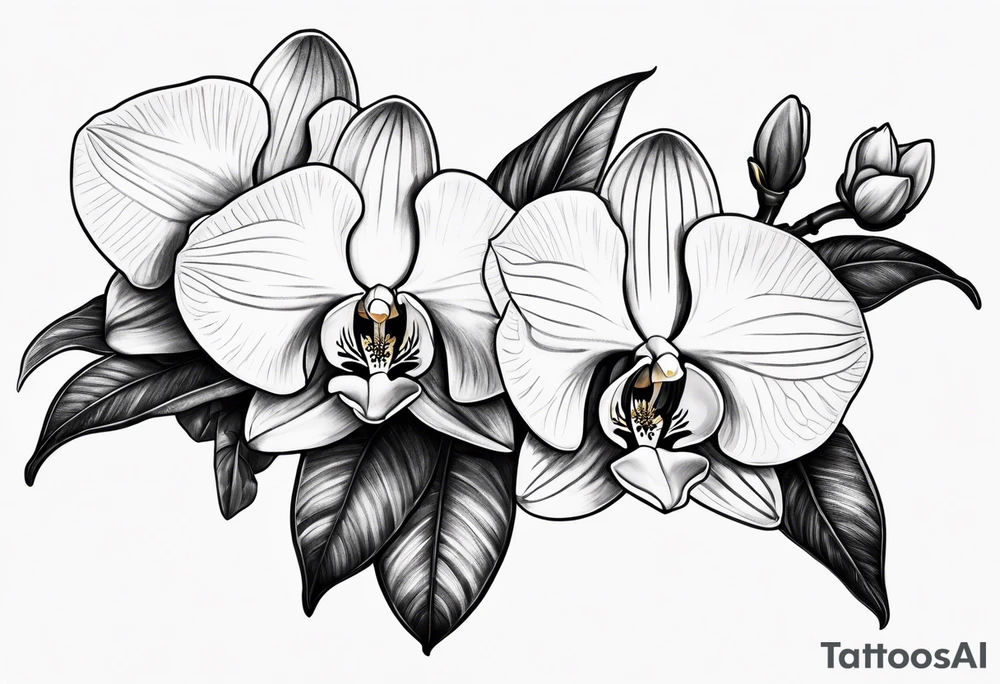 Orquídea e Bougainvillea tattoo idea