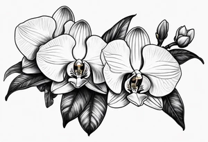 Orquídea e Bougainvillea tattoo idea