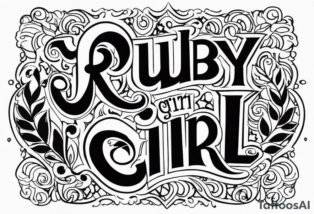 Text that says Ruby Whitman is a stinky girl tattoo idea