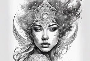Human transcending. Soul leaving the body to the universe tattoo idea