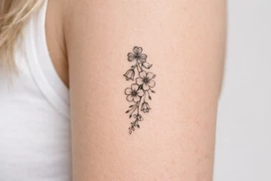 Cascading simple Irish flowers tattoo idea