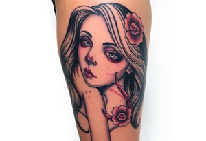 Zombie pinup girl tattoo idea