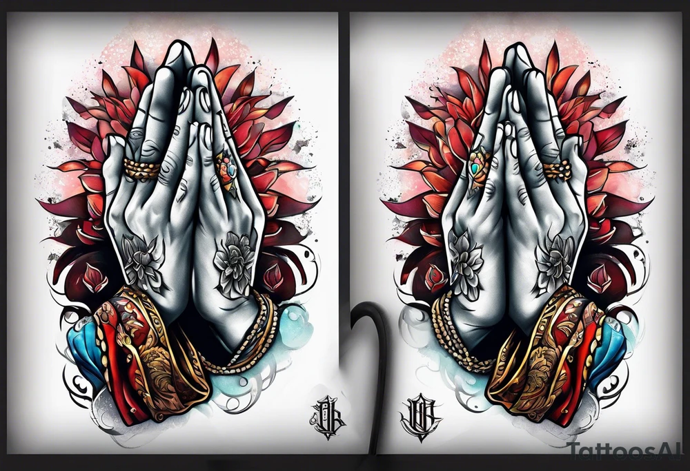 praying hands tattoo idea