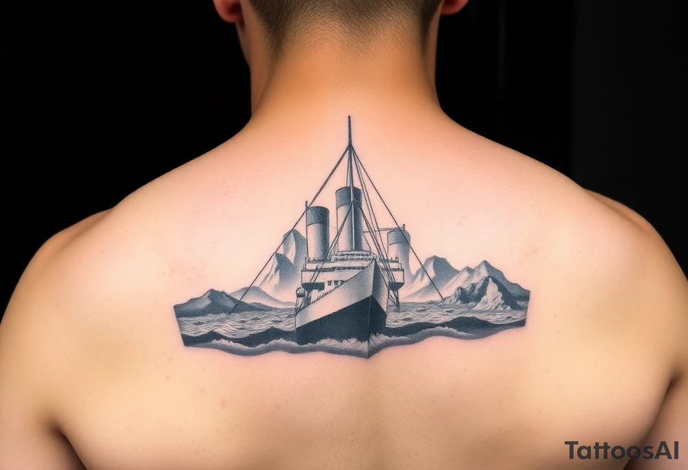 titanic image with map coordinates tattoo idea