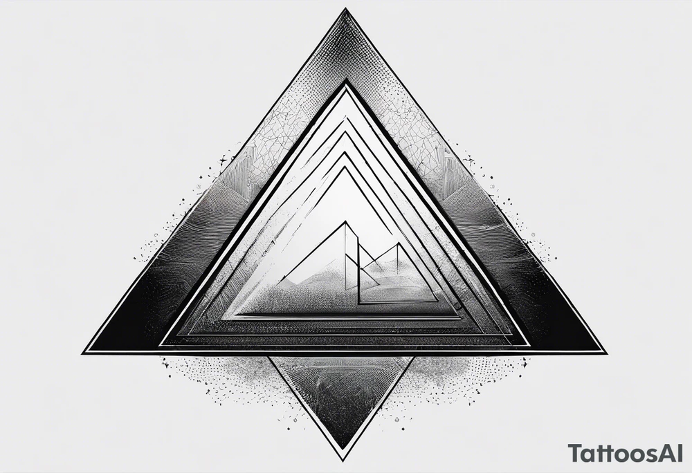 A triangle with nothing inside of it very simple, just a few lines tattoo idea