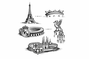 Minimal locations of football teams tattoo idea