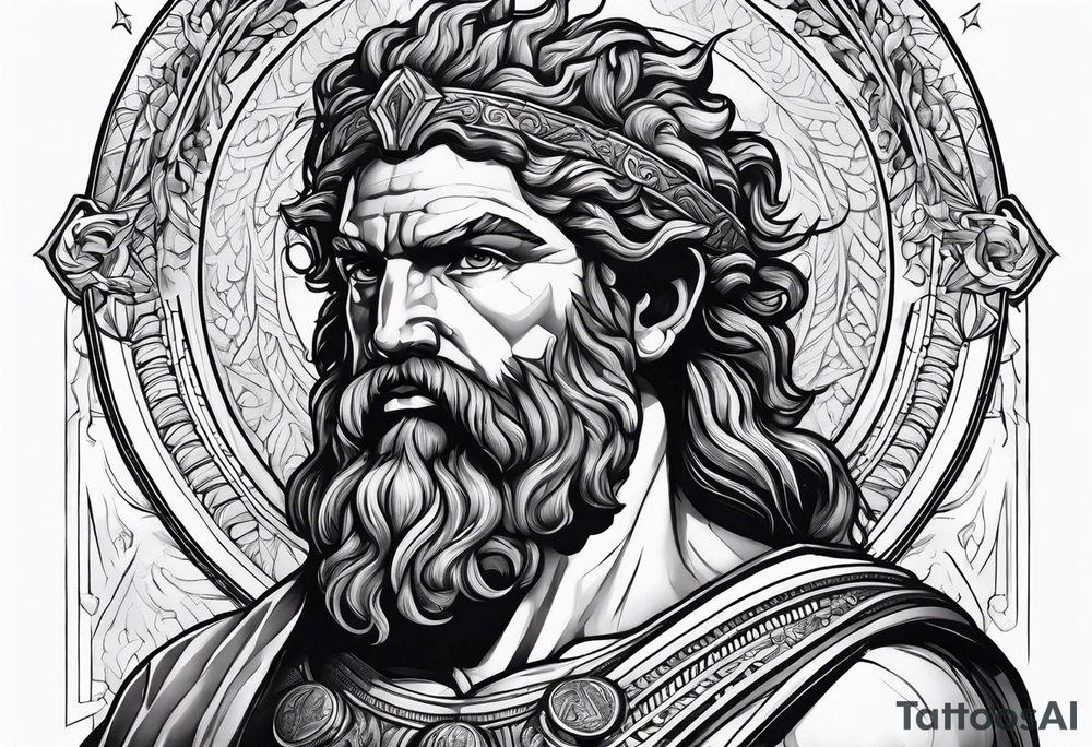 Greek god meletus with thunder tattoo idea